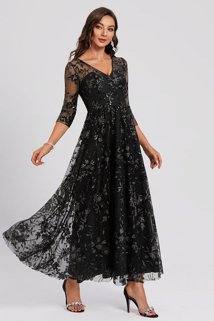 Robe Trapèze En Dentelle Florale