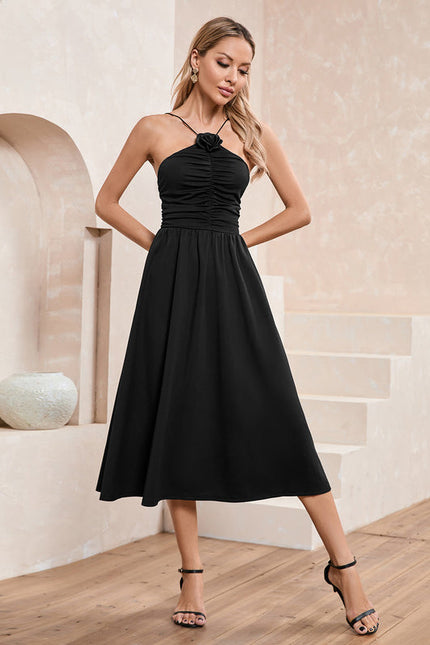Robe Noire Chic À Bretelles Fines - gallery 6