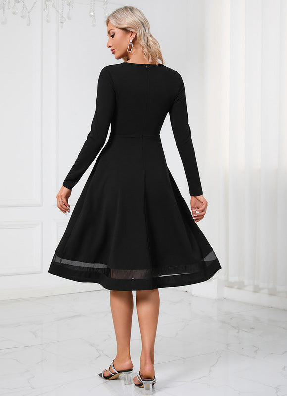 Robe Noir Col Bateau - gallery 1