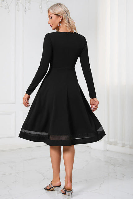 Robe Noir Col Bateau - gallery 1