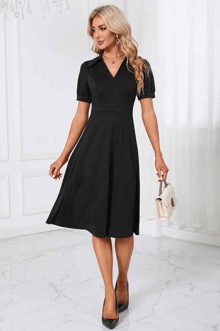 Robe Noire Col Claudine Chic - gallery 3