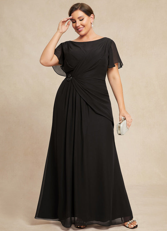 Robe Élégante Mousseline Avec Drapés - gallery 7