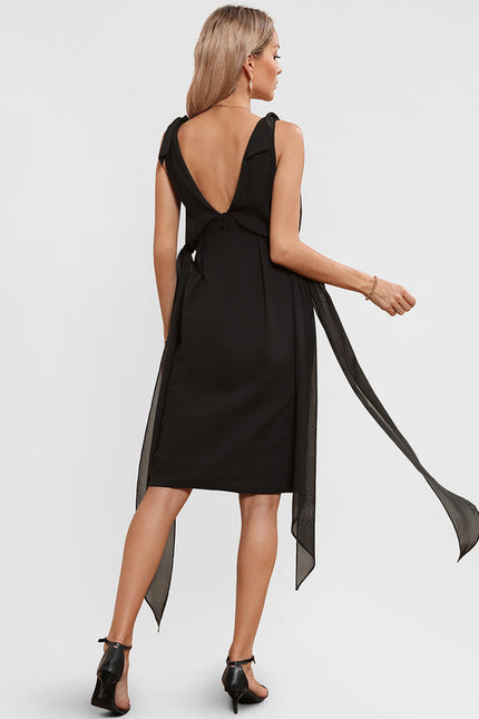 Robe Noire Fourreau Élégante - gallery 4