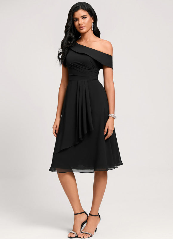 Robe Noire Asymétrique Chic