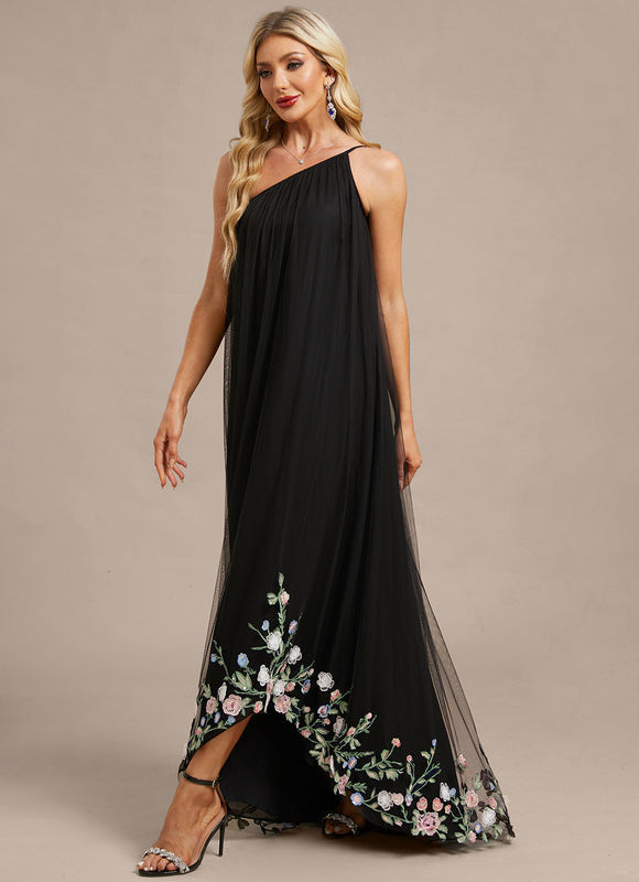 Robe Longue Noire Asymetrique - gallery 3