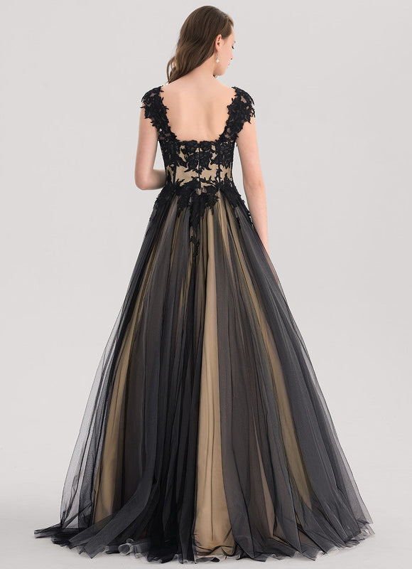 Robe De Bal Tulle Noir Doré - gallery 3