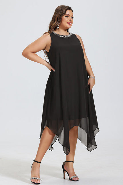 Robe Trapèze Chic À Appliques. - gallery 8