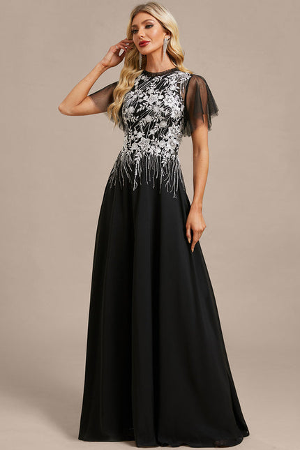 Robe Trapèze Élégante À Manches. - gallery 3