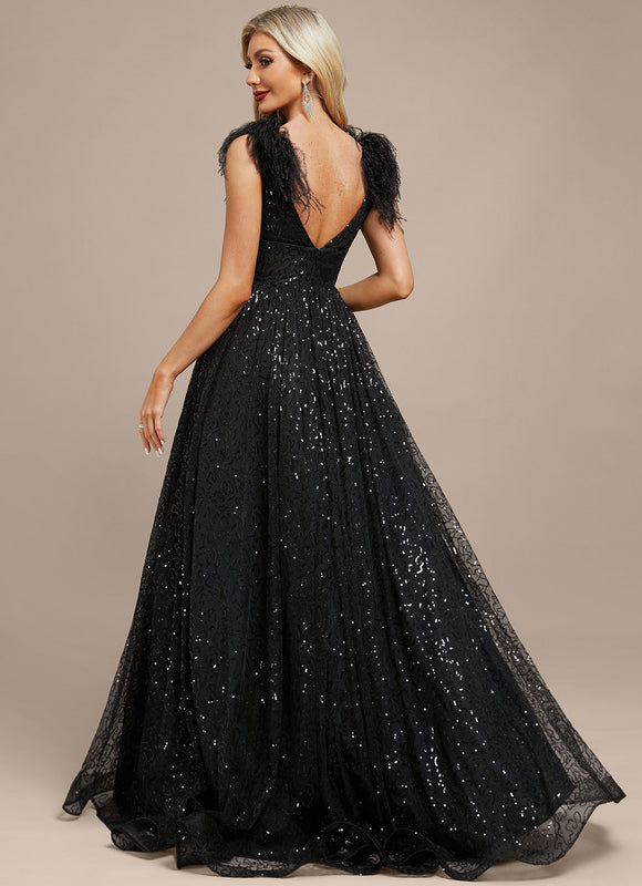 Robe De Soiree Noir A Paillette - gallery 7