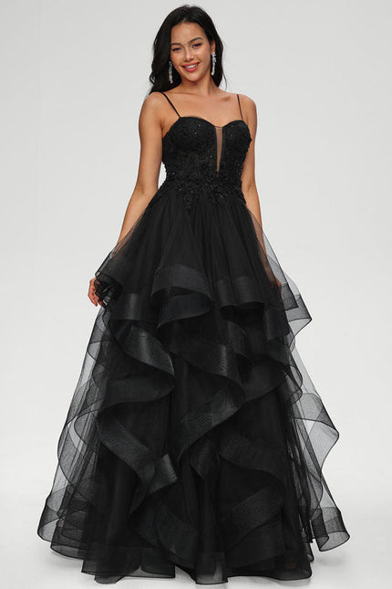Robe De Bal Tulle À Volants - gallery 1