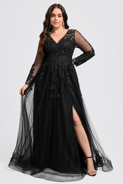 Robe De Bal Tulle Élégante Noire-166 - gallery 8