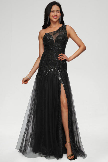 Robe Noire Luxe À Traîne