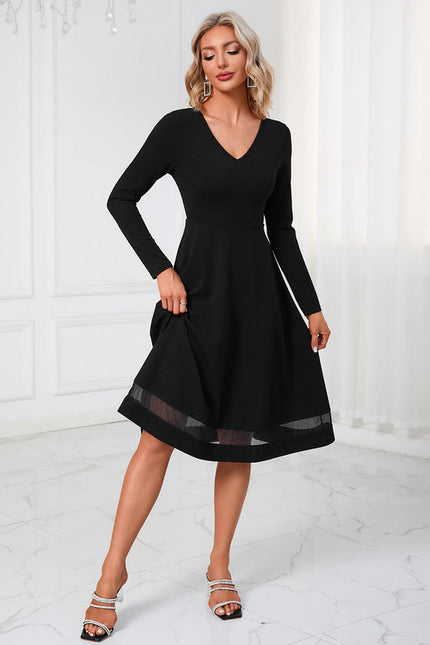 Robe Noir Col Bateau - gallery 3