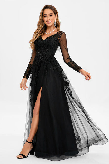 Robe De Bal Tulle Élégante Noire-166 - gallery 5