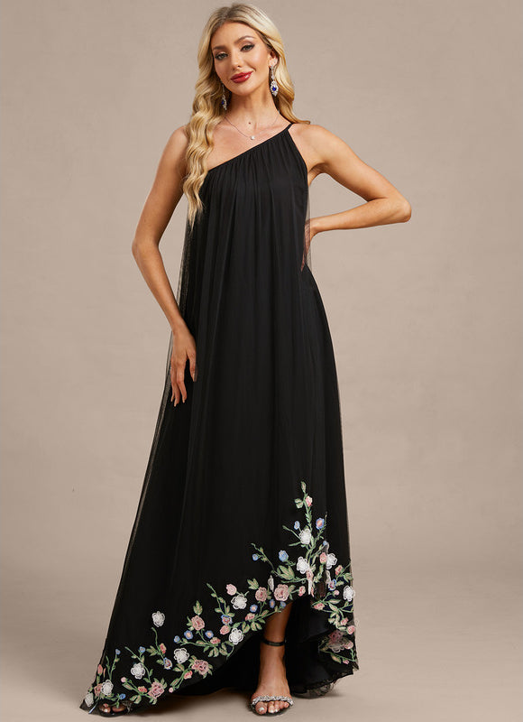 Robe Longue Noire Asymetrique - gallery 2