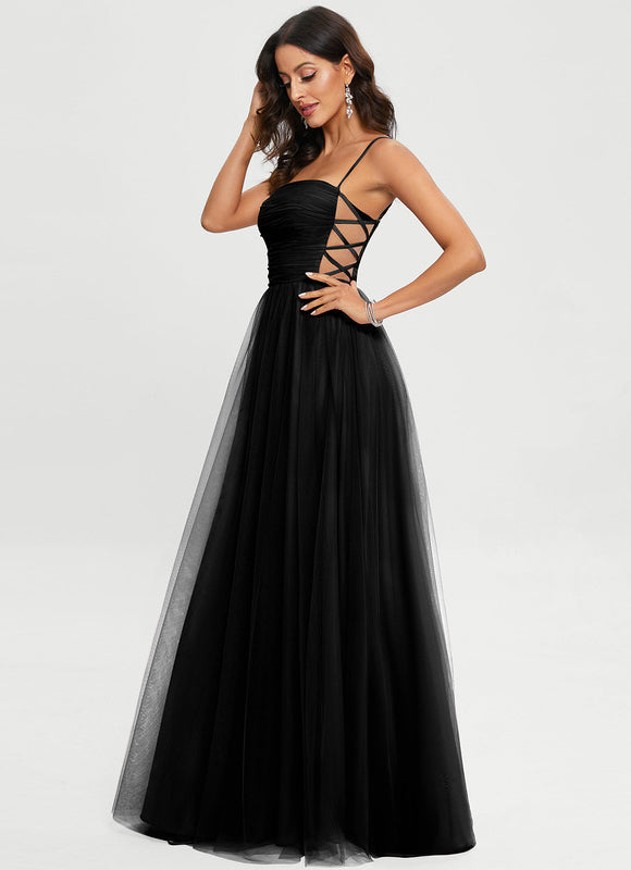 Robe De Bal Tulle Élégante Noire - gallery 5