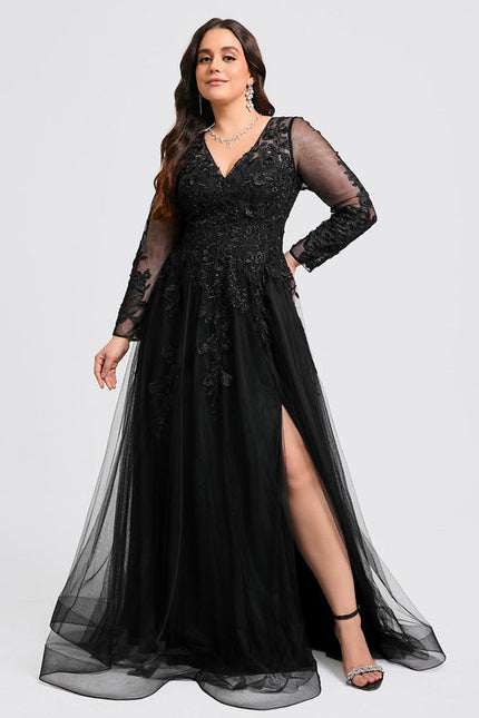 Robe De Bal Tulle Élégante Noire-166 - gallery 7