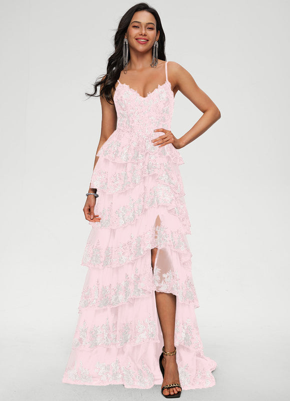 Robe De Bal À Volants Scintillants - gallery 7