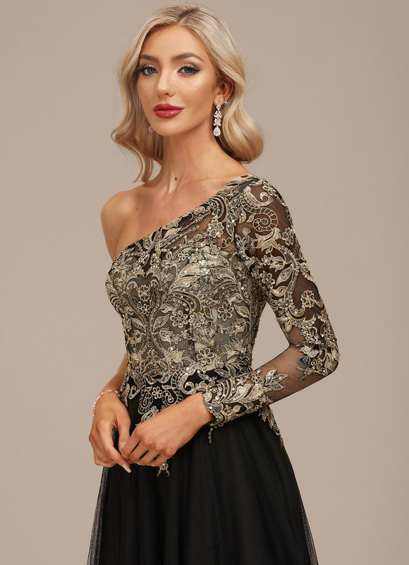 Robe Asymétrique Ornée De Sequins - gallery 8