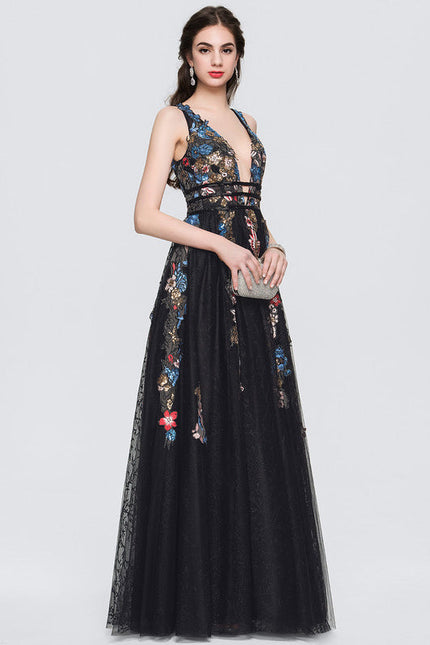 Robe De Bal Florale En Tulle - gallery 4