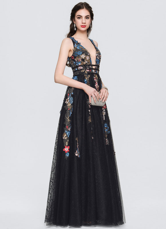 Robe De Bal Florale En Tulle - gallery 4