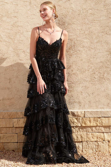 Robe De Bal À Volants Scintillants
