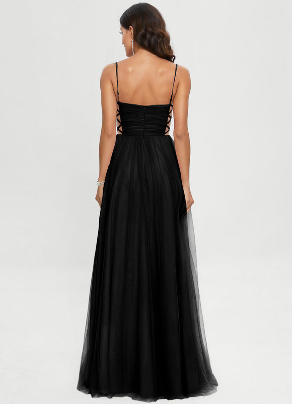 Robe De Bal Tulle Élégante Noire - gallery 1