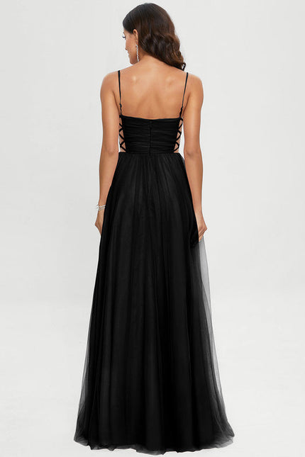 Robe De Bal Tulle Élégante Noire - gallery 1