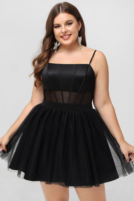 Robe Trapèze Tulle Satinée Élégante - gallery 9