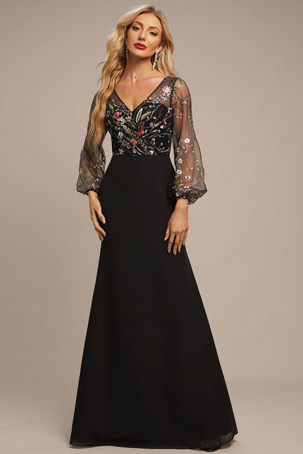 Robe Élégante À Manches Bouffantes - gallery 3