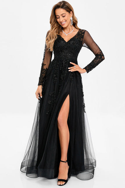 Robe De Bal Tulle Élégante Noire-166 - gallery 6