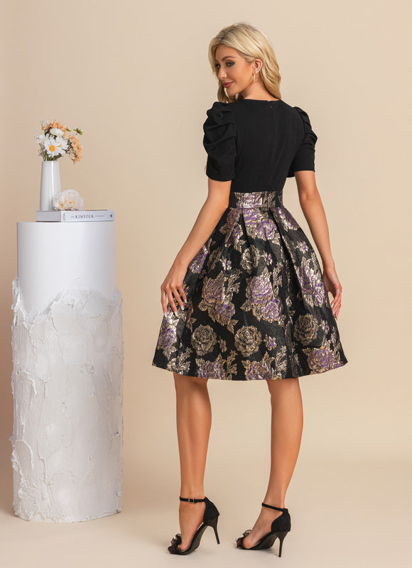 Robe Trapèze Dorée Élégante Chic - gallery 9