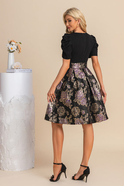 Robe Trapèze Dorée Élégante Chic - gallery 9