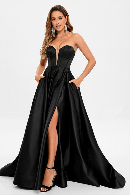 Robe Noire Décolleté Transparent - gallery 8