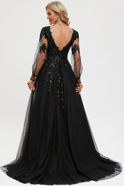 Robe De Bal En Tulle Scintillant - gallery 9