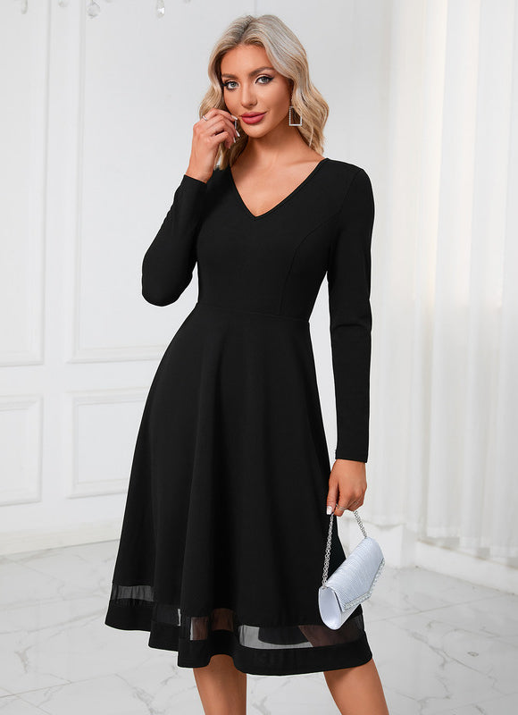 Robe Noir Col Bateau - gallery 2