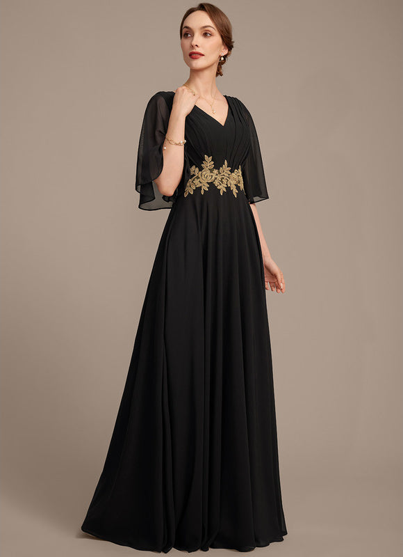 Robe Noire Luxe À Appliques Dorées - gallery 5