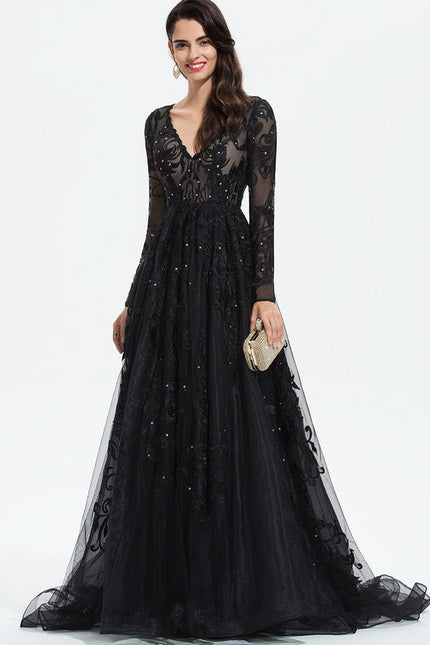 Robe De Bal En Tulle Scintillant - gallery 3