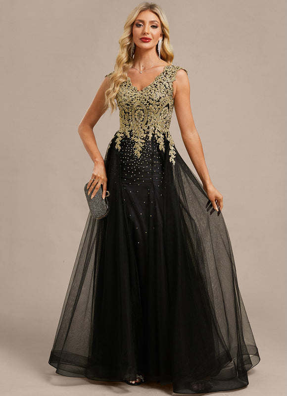 Robe Longue Noire A Bretelle - gallery 2