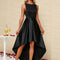 Robe Noire Luxe Satinée À Fente