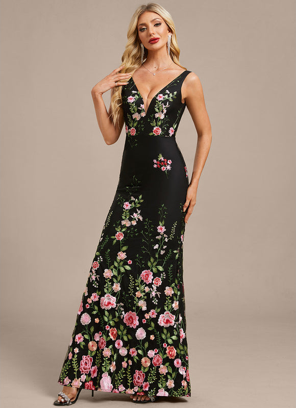 Robes Noires Longues Petite Fleurs - gallery 3