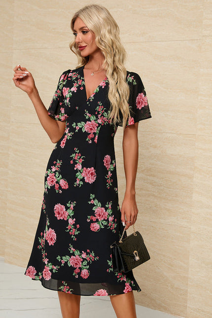 Robe Florale Chic Col V Midi - gallery 3