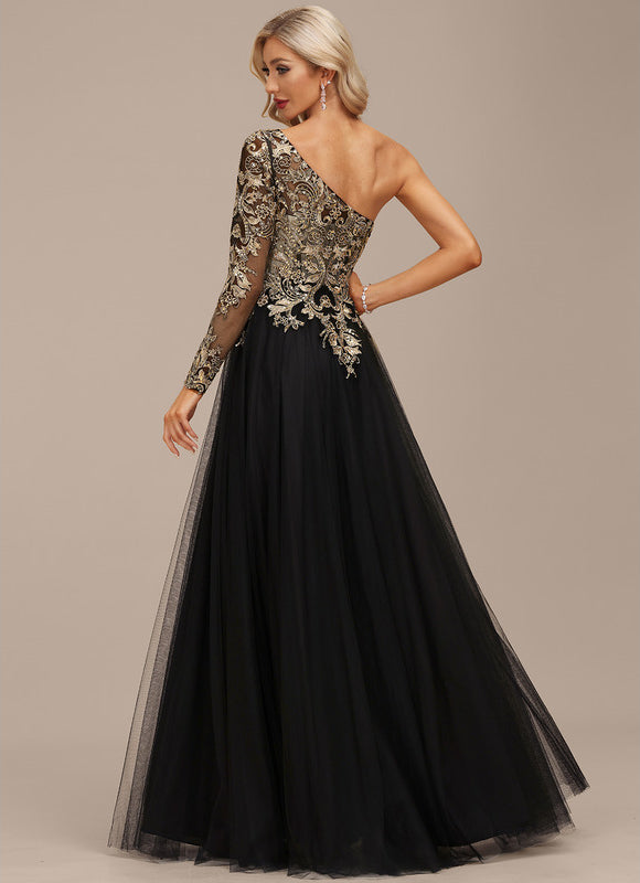 Robe Asymétrique Ornée De Sequins - gallery 6