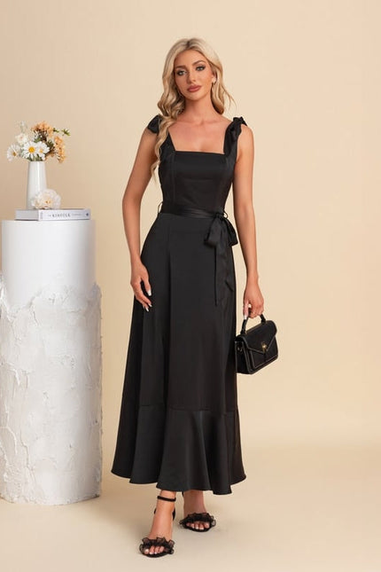Robe Noire Princesse Satinée