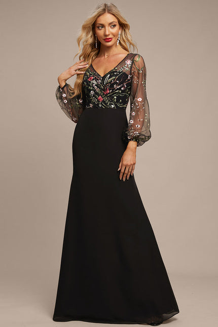 Robe Élégante À Manches Bouffantes - gallery 2