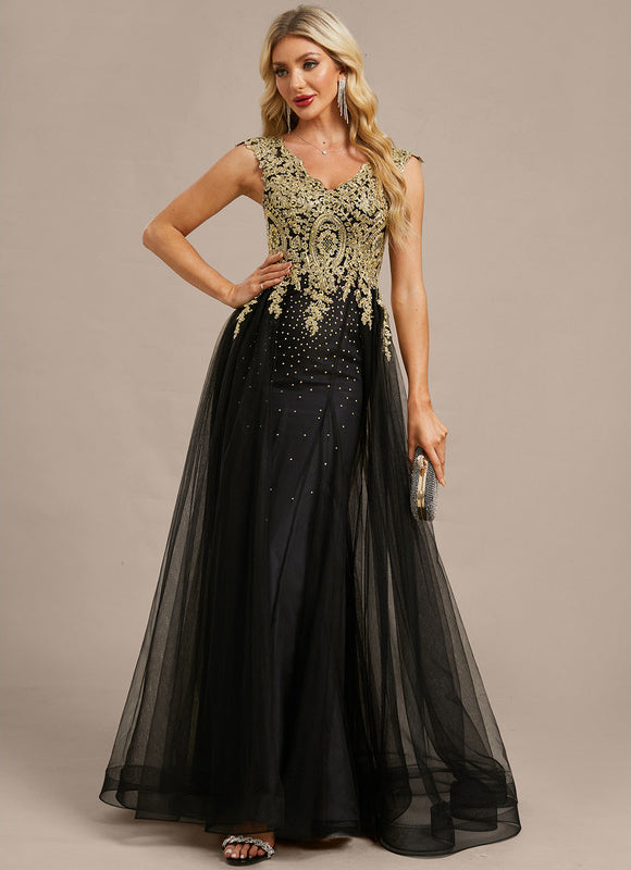 Robe Longue Noire A Bretelle - gallery 4