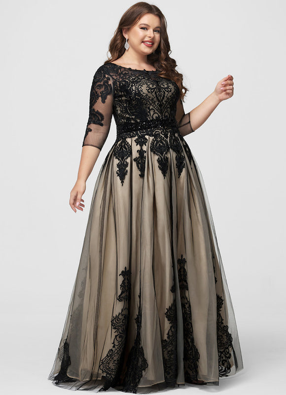 Robe De Bal Tulle Brodé Noir - gallery 9