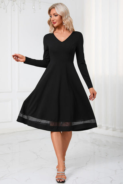 Robe Noir Col Bateau