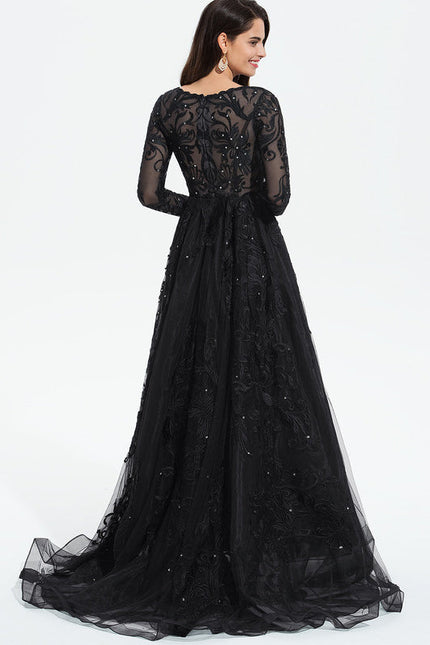 Robe De Bal En Tulle Scintillant - gallery 4