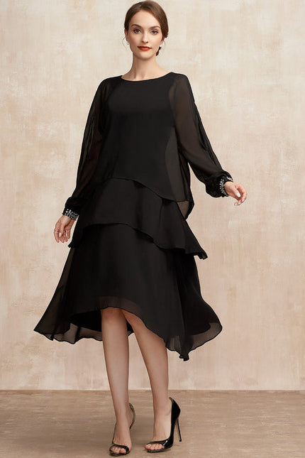 Robe Trapèze Chic À Volants.